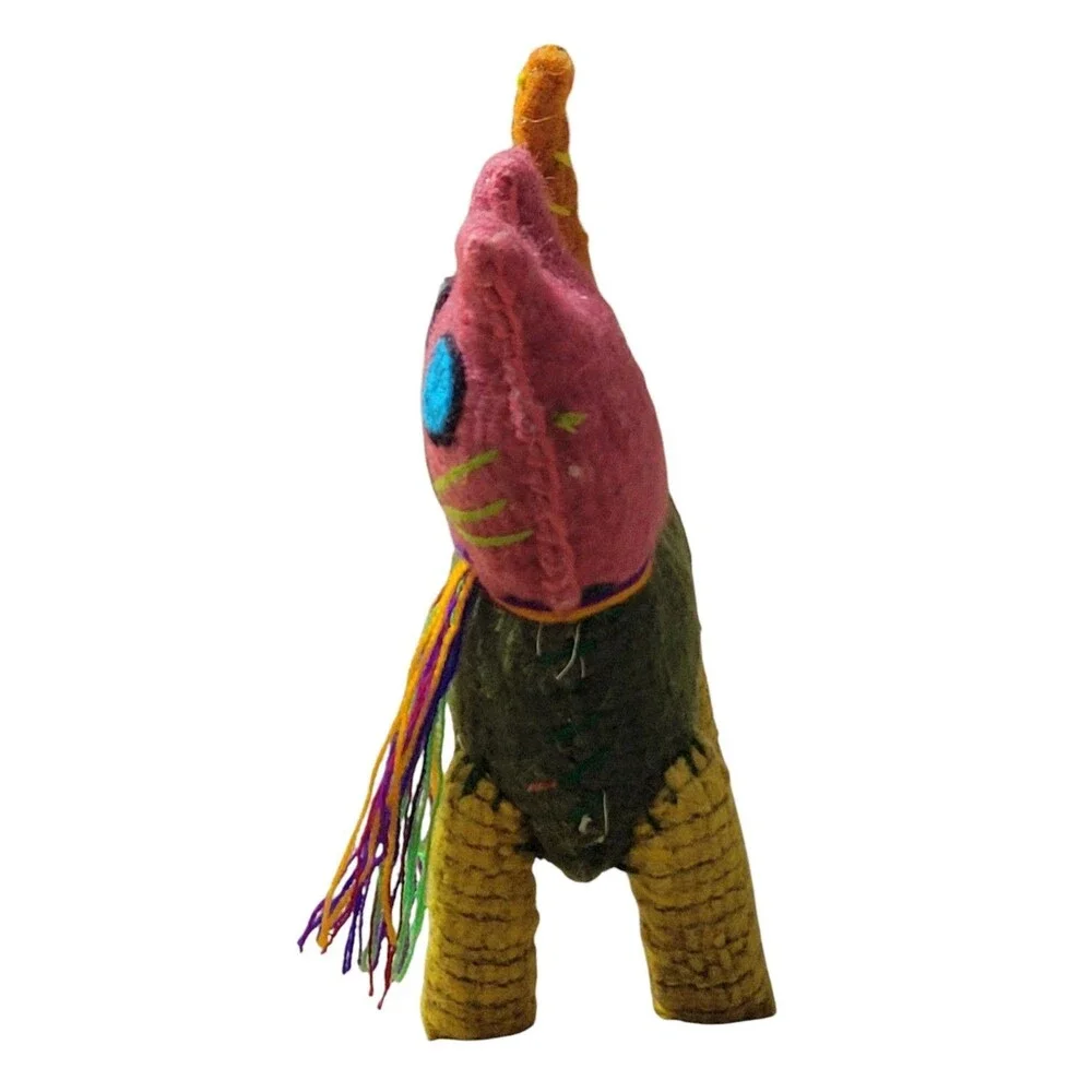 Folk Art Wool Standing Cat 8
